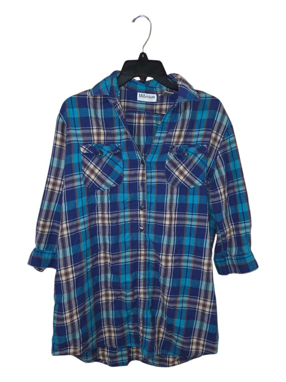 Millenium Blue Plaid Button-Down Shirt